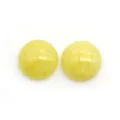 Coppia di cabochon tondi in pietra naturale occhio di tigre giallo con superficie liscia - Giada Limone
