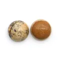 Coppia di cabochon tondi in pietra naturale lucida per creazione gioielli fai da te - Diaspro