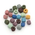 Colorful porous volcanic rock cylinder beads for essential oil aromatherapy DIY jewelry - Multicolor