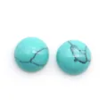 Cabochon di turchese blu lucido con venature nere naturali per creazione gioielli DIY - Turchese Blu