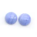 Set di due cabochon tondi in agata blu con venature naturali bianche per gioielli fai-da-te - Agata Viola Sintetica