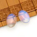 Ovale semi-transparante opaliet cabochons voor DIY ringen met blauwe glans - 15x20mm / Opaal