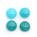 Cabochon rotondi in turchese lucidato con venature minerali naturali blu e verdi - Calcedonio Blu