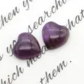 Due cabochon in ametista naturale viola a forma di cuore con finitura lucida - Ametista / 8x8mm