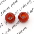 Due perle di agata rossa traslucida con foro grande per creazione gioielli fai-da-te - Agata rossa / 10x10mm