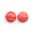 Coppia di cabochon tondi in agata rosa con venature bianche naturali per gioielli fai da te - Agata Rossa Sintetica