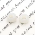 Perline rotonde bianche traslucide con foro grande per creazione di gioielli DIY - Agata