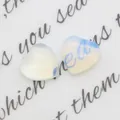 Pietra cabochon in opalite a forma di cuore per gioielli DIY con finitura bianco latte - Opale / 8x8mm
