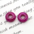 Natuurlijke magenta stenen donut kralen voor DIY sieraden in gepolijste ronde vorm - Paarse chalcedoon