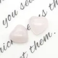 Cabochon di quarzo rosa lucidato a forma di cuore per creazione di gioielli fai da te - Quarzo rosa