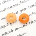 Natuurlijke oranje agaat donut kralen voor DIY sieraden maken in gepolijste steen - Oranje Carneool