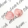 Coppia di pietre preziose in quarzo rosa a forma di cuore per la creazione di gioielli - Quarzo Cocomero