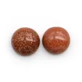 Cabochon tondi in pietra del sole sintetica con effetto glitter per bigiotteria - Pietra di Sabbia d'Oro