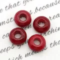 Set van vier gepolijste donkerrode natuurstenen ringkralen voor DIY-sieraden - Carneool