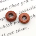 Gepolijste bruine goudsteen donut kralen met glinsterende vlokken voor DIY sieraden - Goudzandsteen