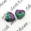 Pietra cabochon a forma di cuore in rubino zoisite naturale per gioielli fai da te - Rubino Zoisite