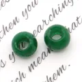 Perle in agata verde traslucida lucida con foro grande per creazione di gioielli - Giada Verde Secca