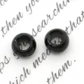 Perle minimaliste in agata nera a foro grande con superficie lucida per gioielli - Agata nera