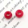 Perle in resina rossa con foro grande per gioielli fai da te e creazione bracciali - Rosa Rosso