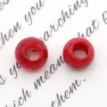 Perle tonde in agata rossa con foro grande per creazione di gioielli e braccialetti DIY - Corniola