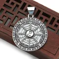 Silver Tai Chi Bagua shell pendant with intricate traditional Chinese carvings - White (No.9)