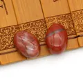 Paar ovale rode jaspis natuursteen cabochons met gepolijste afwerking voor DIY sieraden - Rode Jaspis