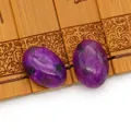 Twee ovale paarse natuursteen cabochons met unieke texturen voor DIY sieraden - Paarse Crazy Agaat