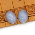 Ovale natuurlijke sodaliet cabochons met minerale textuur voor DIY sieraden maken - Blauwe Chalcedoon