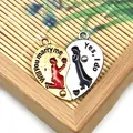 Detail of magnetic heart pendant with Will you marry me and Yes I do engravings - Proposal Heart Pendant (001) / 100 Pairs/Pack (28x30mm) / Gold