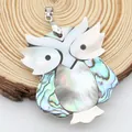Handcrafted owl pendant made of colorful abalone and white mother of pearl shell - Owl Style