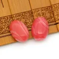 Ovalen roze agaat edelstenen met witte golfpatronen voor DIY sieraden maken - Synthetische Rode Agaat