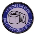 Spilla smaltata divertente I Survived The Great Toilet Paper Crisis 2020 in blu - Stile I Survived 2020