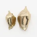 Coppia di ciondoli a conchiglia naturale placcati oro per gioielli fai-da-te - Stile 39 (Conchiglia Oro)