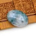 Ovale natuurlijke mosagaat steen met groene zijde patronen voor DIY sieraden ringen - Lushan Jade