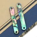 Iridescent natural abalone shell turtle charms for DIY jewelry making set of 2 - Rectangular Abalone Shell