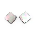 Square natural black shell iridescent purple pendants with dual holes for DIY jewelry - Square (027)