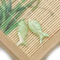 Light green fish pendant with iridescent shell finish for DIY jewelry making - Green Fish Shape