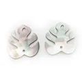 Monstera leaf pendant in natural shell with iridescent luster for DIY jewelry - Leaf Shape (029)