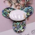 Pendentifs ovales mosaïque en nacre d'abalone naturelle pour la création de bijoux DIY - Ovale