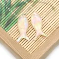 Fish shaped natural abalone shell pendants with rainbow luster for DIY jewelry making - Rainbow Fish Shape