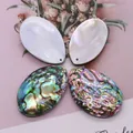 Lot de pendentifs ovales en abalone et nacre blanche pour la création de bijoux DIY - Mini Ormeau