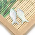Handcrafted abalone shell sea turtle pendants with iridescent rainbow finish for DIY jewelry - Blue Fish Shape