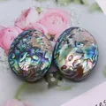 Pendentifs ovales en nacre d'abalone avec reflets arc-en-ciel pour la bijouterie - Mini Ormeau Double Face