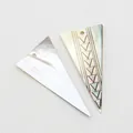Polished triangular black mother of pearl charms with intricate geometric engraving - Triangle (052)