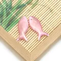 Pink shell fish pendants with mother of pearl luster for DIY jewelry making - Pink Fish Shape