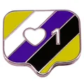 Pin de orgullo no binario burbuja de notificación insignia esmaltada amarillo blanco - Rayas No Binarias (1)