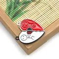 Pendentifs cœur magnétique en émail rouge et blanc pour bijoux de couple - Cœur Personnages Assemblé (006) / 100 Paires/Paquet (30mm) / Rouge Blanc