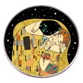 Spilla rotonda Gustav Klimt Il Bacio con illustrazione artistica dorata in stile retrò - Tafklim