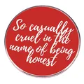 Pin de All Too Well con fondo rojo y caligrafía blanca de letras de canciones - Rojo