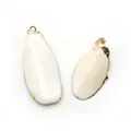 Pendentifs en coquillage naturel blanc avec bordure dorée pour création de bijoux DIY - Coquille de Paon